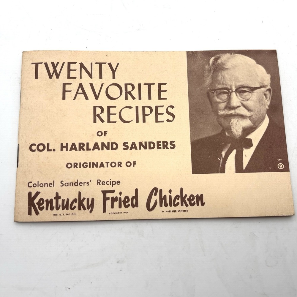 Vintage Col. Harland Sanders Kentucky Fried Chicken Twenty Favorite Recipes 1954